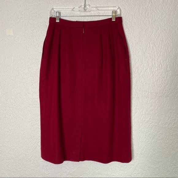 Pendleton Red 100% Virgin Wool 2 Pc. Suit Blazer Jacket Size 6 Skirt Size 12 - Picture 9 of 12